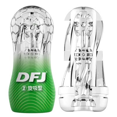 取悦DFJ飞机杯透明训练自慰杯_旋吸型