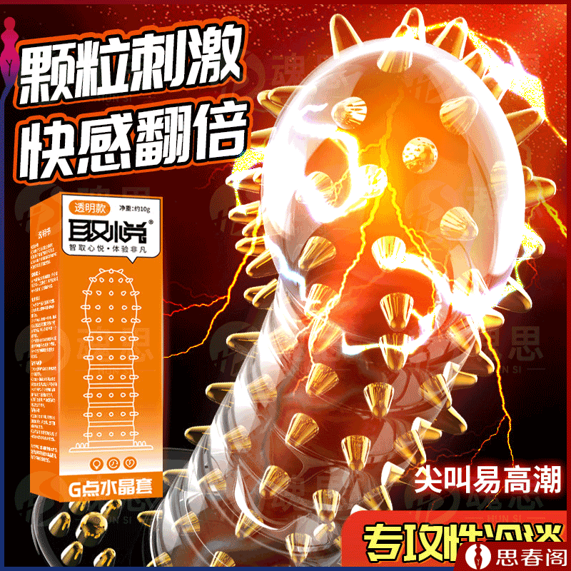 【G点水晶套】G点刺激延时套环透明增大阴茎套加粗情趣套成人用品狼牙套